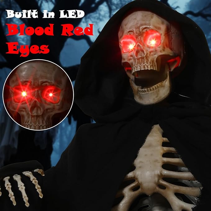 Quntis Scary Giant Skeleton β Lighted Eyes, Spooky Sound π»