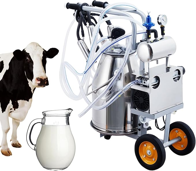 550W Electric Cow Milker: Portable 🚜, Food-Grade Cups 🥛 + 304 Stainless Steel Bucket ✨