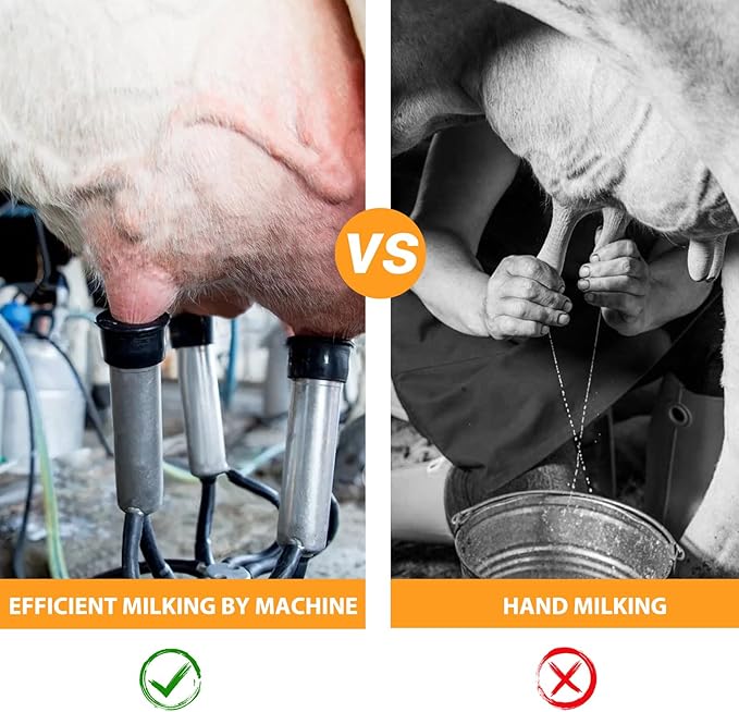 550W Electric Cow Milker: Portable 🚜, Food-Grade Cups 🥛 + 304 Stainless Steel Bucket ✨