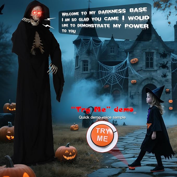 Quntis Scary Giant Skeleton β Lighted Eyes, Spooky Sound π»