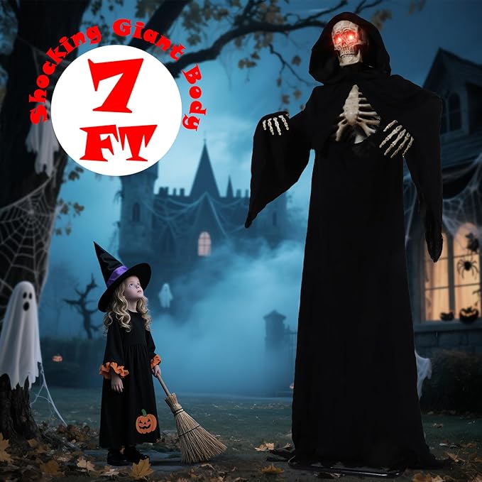 Quntis Scary Giant Skeleton β Lighted Eyes, Spooky Sound π»