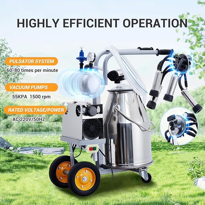 550W Electric Cow Milker: Portable 🚜, Food-Grade Cups 🥛 + 304 Stainless Steel Bucket ✨