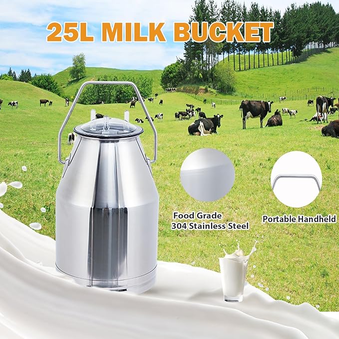 550W Electric Cow Milker: Portable 🚜, Food-Grade Cups 🥛 + 304 Stainless Steel Bucket ✨