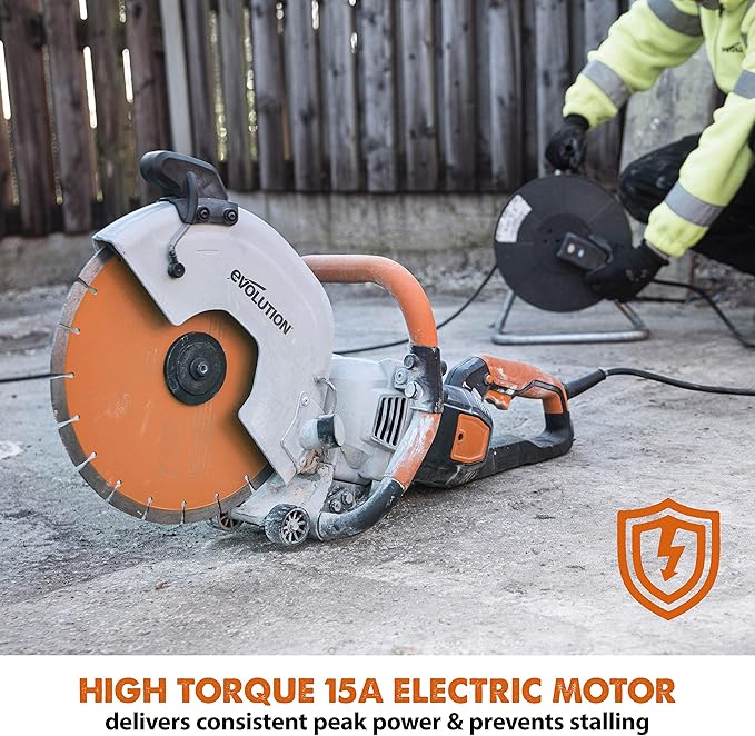 Evolution R12DCT 12 Inch Concrete Saw with Water Fed Dust Suppression