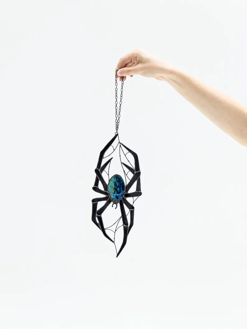 Gothic Spider Suncatcher (Stained Glass) 🕷️