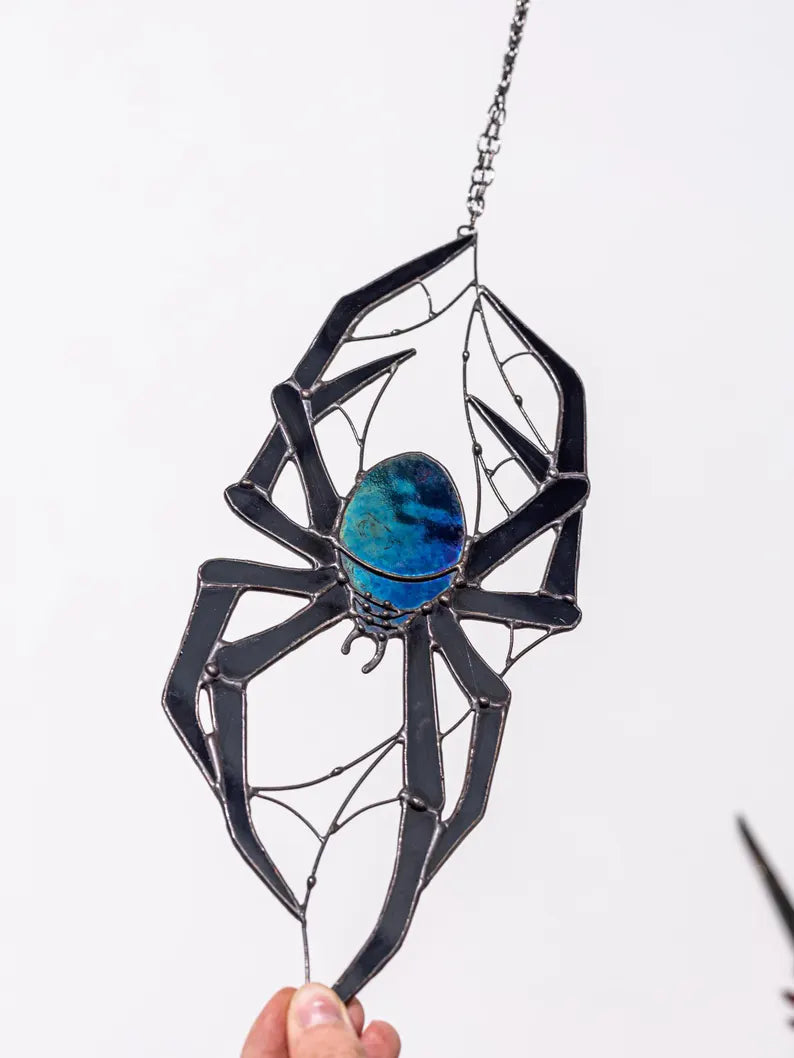 Gothic Spider Suncatcher (Stained Glass) 🕷️