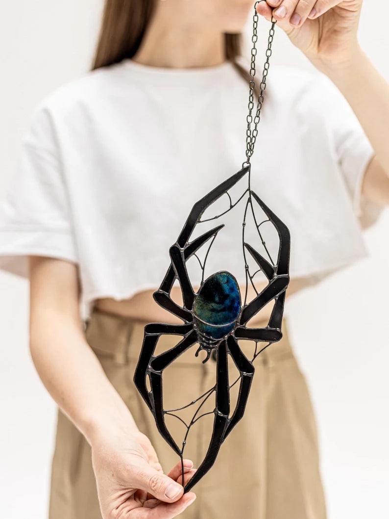 Gothic Spider Suncatcher (Stained Glass) 🕷️