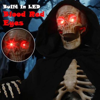 Quntis Scary Giant Skeleton – Lighted Eyes, Spooky Sound 👻