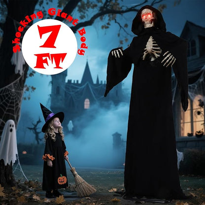 Quntis Scary Giant Skeleton – Lighted Eyes, Spooky Sound 👻