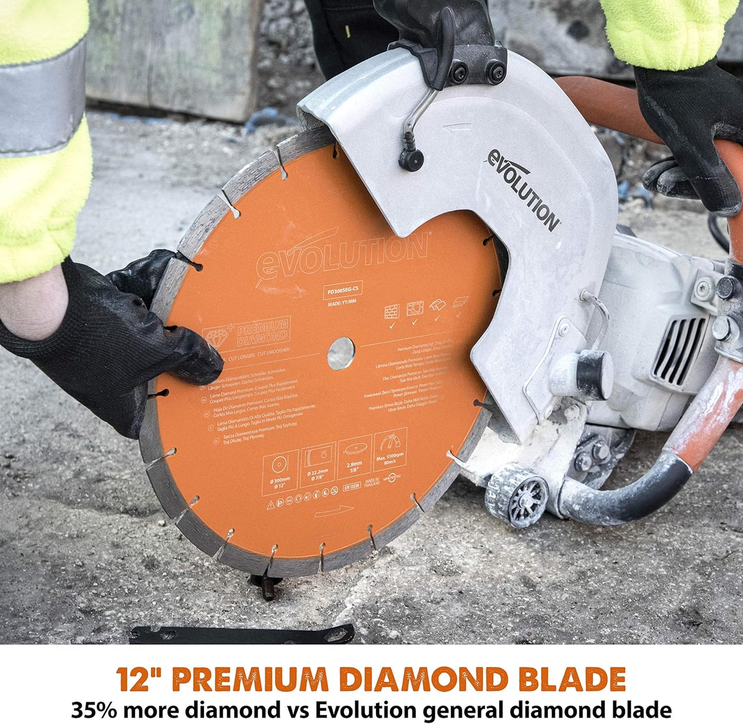Evolution R12DCT 12 Inch Concrete Saw with Water Fed Dust Suppression