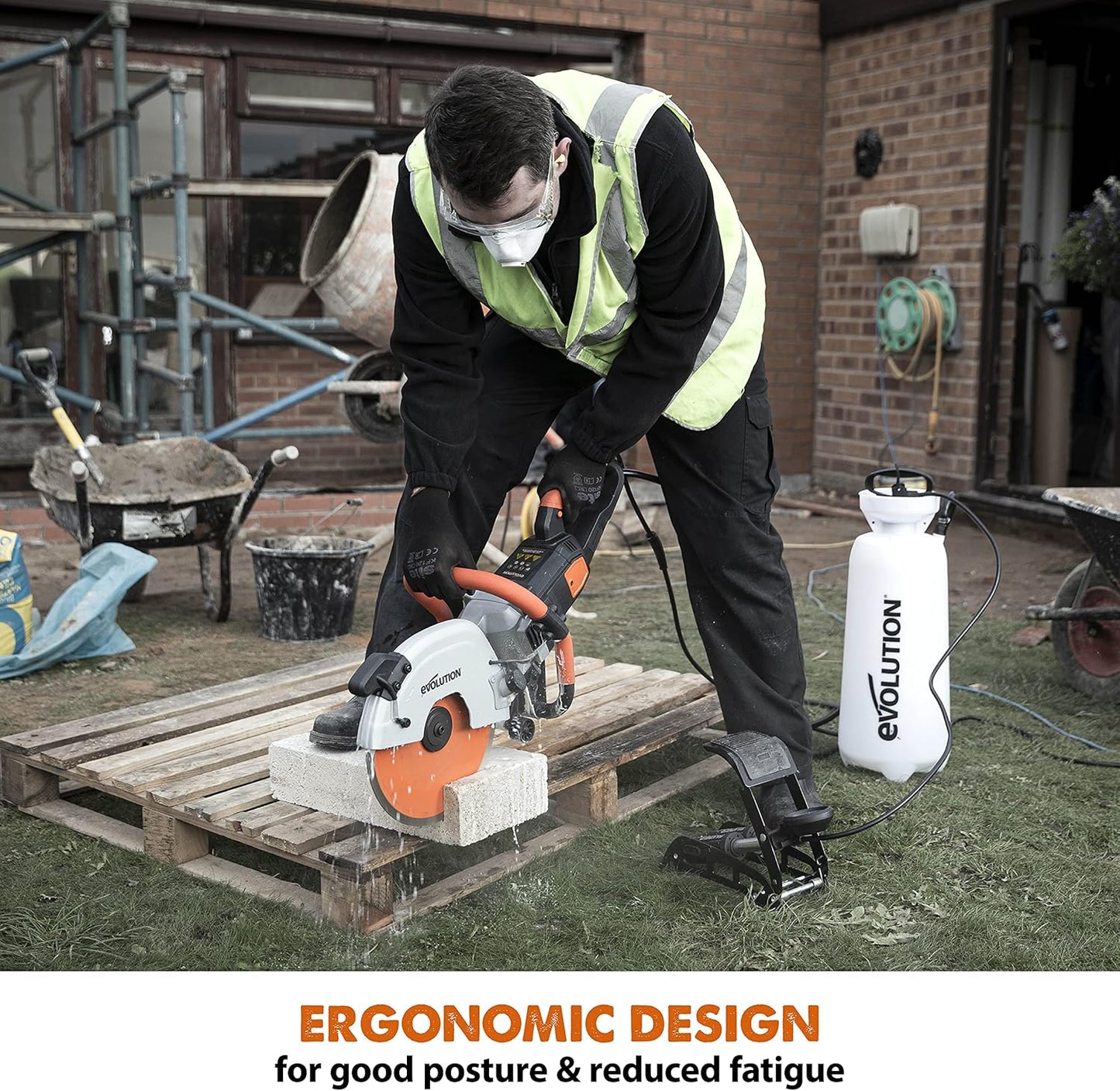 Evolution R12DCT 12 Inch Concrete Saw with Water Fed Dust Suppression