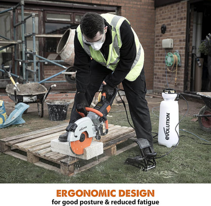 Evolution R12DCT 12 Inch Concrete Saw with Water Fed Dust Suppression