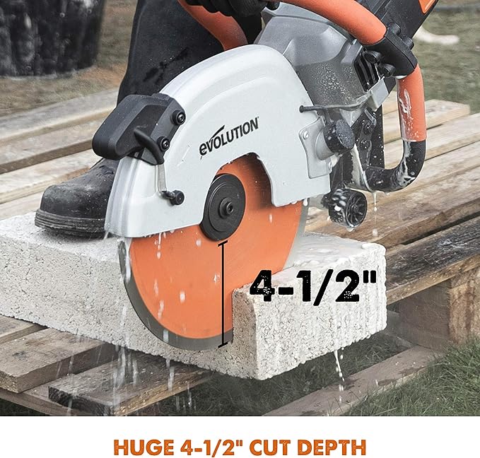 Evolution R12DCT 12 Inch Concrete Saw with Water Fed Dust Suppression