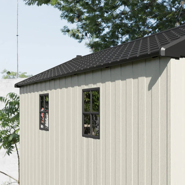 Outdoor Storage Shed – Metal Frame, White Top for Backyard/Garden 🪑