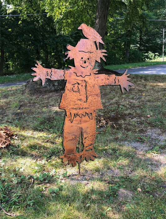 Halloween Fall Metal Scarecrow Sculpture 👻
