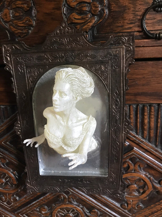 Large Resin Ghost-in-Mirror Wall Plaque 👻