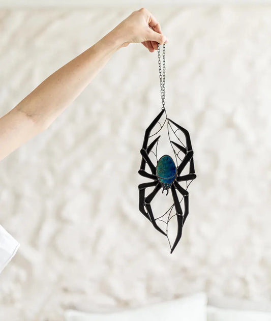 Gothic Spider Suncatcher (Stained Glass) 🕷️